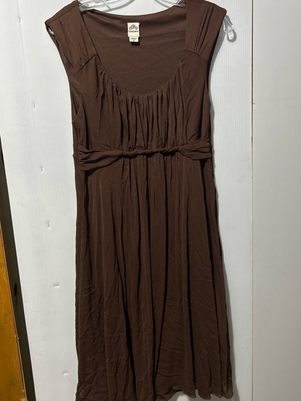 Signature by Sangria Brown Asymmetrical Sleeveless Dress